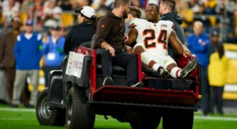 Nick Chubb of the Cleveland Browns is not expected to return this season due to a knee injury