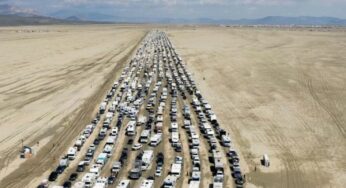 Reopening of the Burning Man festival road allows many to flee the mud trap