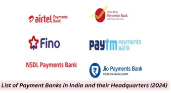 Top 6 Payment Banks in India with Their Respective Headquarters (2024)