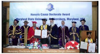 Honorary Doctorate Award to Dr. Saminder Singh (Sourav) in the Field of Public Administration