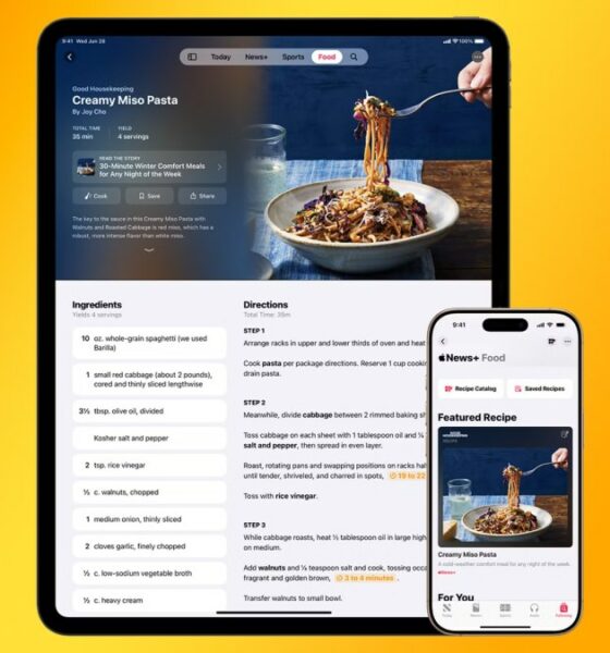 Apple News+ Food New Recipe Section Coming to Apple News App for Subscribers in April